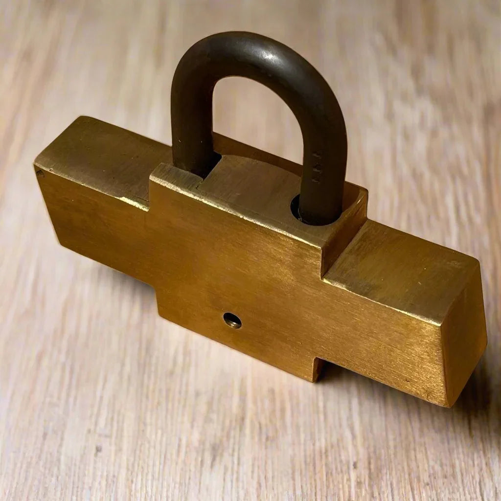 Chevrolet Solid Brass Lock With Keys And Antique Finish (4.5" x 3.5") - Jones Peak