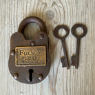 Folsom Prison California Cast Iron Working Gate Lock & Keys With Antique Finish (2.5" x 1.5") - Jones Peak