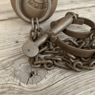 Yuma Prison Cast Iron Ball & Chain Leg Irons detail view - Jones Peak