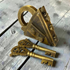 Medieval Dungeon Lock Solid Brass Triangle Padlock With Antique Finish (4.25" x 3.25") - Jones Peak