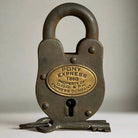 Pony Express 1860 Cast Iron Lock With Brass Tag & 2 Keys (3.75" x 2.25") - Jones Peak