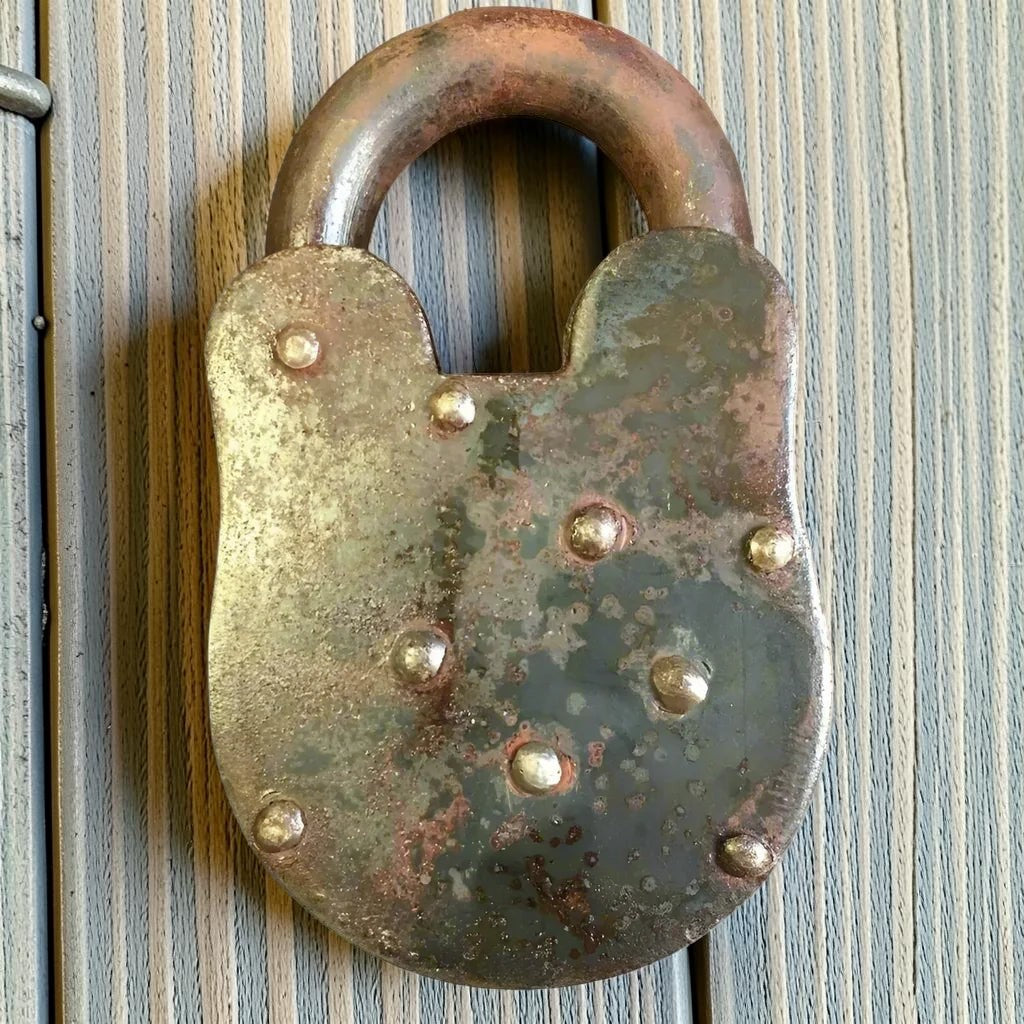 Pony Express 1860 Cast Iron Lock with Brass Tag & Keys — 3 x 5 - Jones Peak