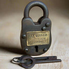 San Quentin Death Row Cast Iron Gate Lock With Keys & Brass Tag (2.5" x 1.5") - Jones Peak