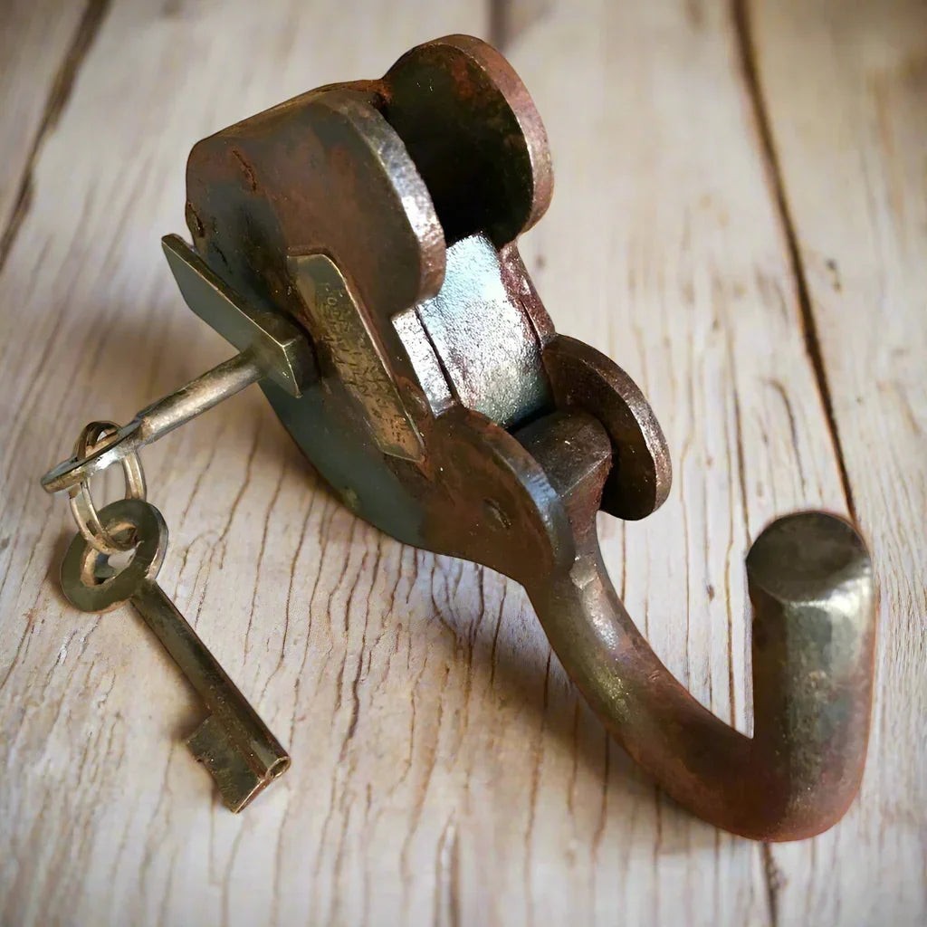 San Quentin Death Row Prison Cast Iron Lock with Brass Tag & Keys - Jones Peak