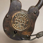 Southern Railroad Cast Iron Lock with Chain & Brass Tag - Jones Peak
